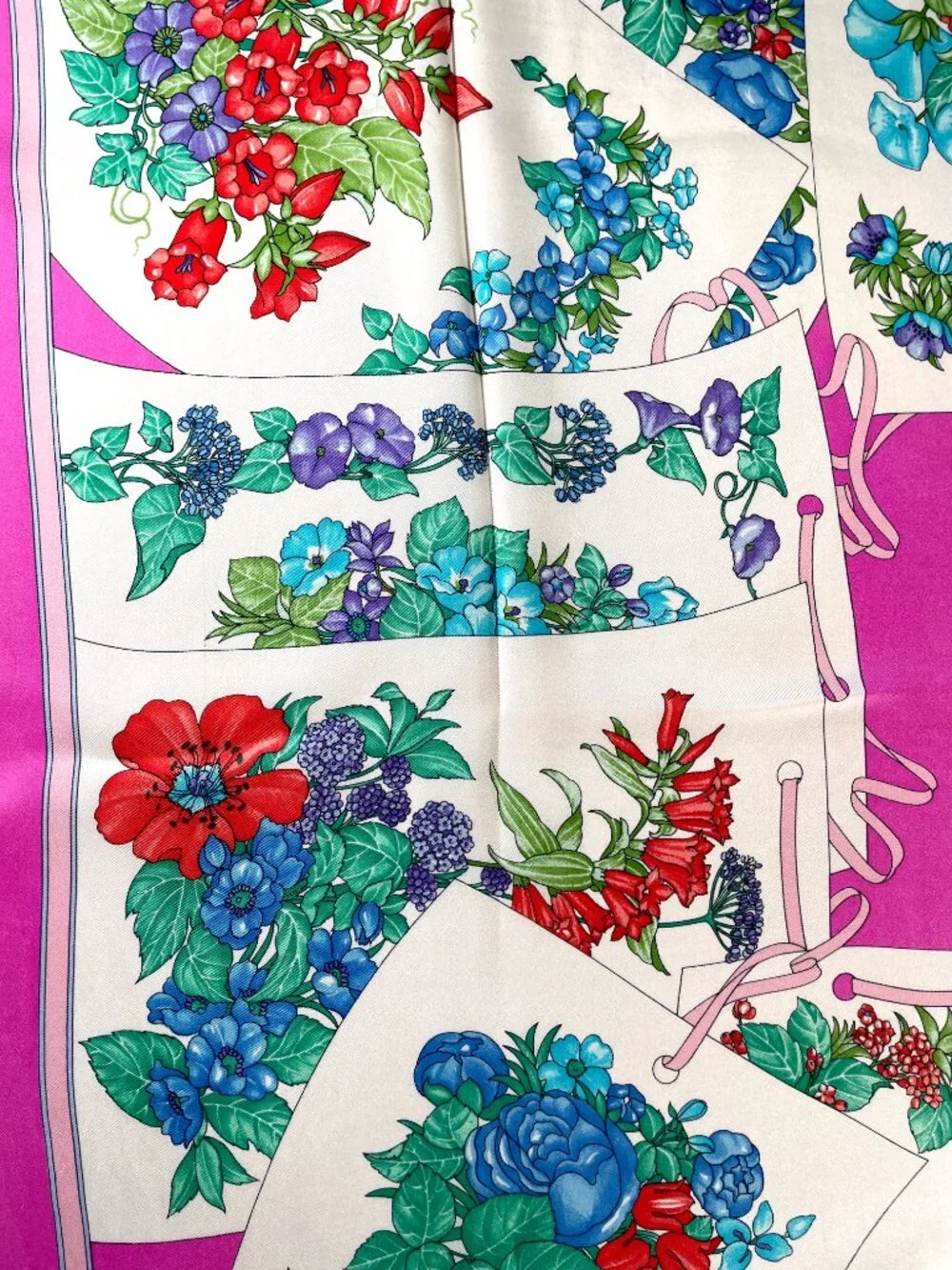 Vintage Christian Dior Floral Silk Scarf | Made in Italy